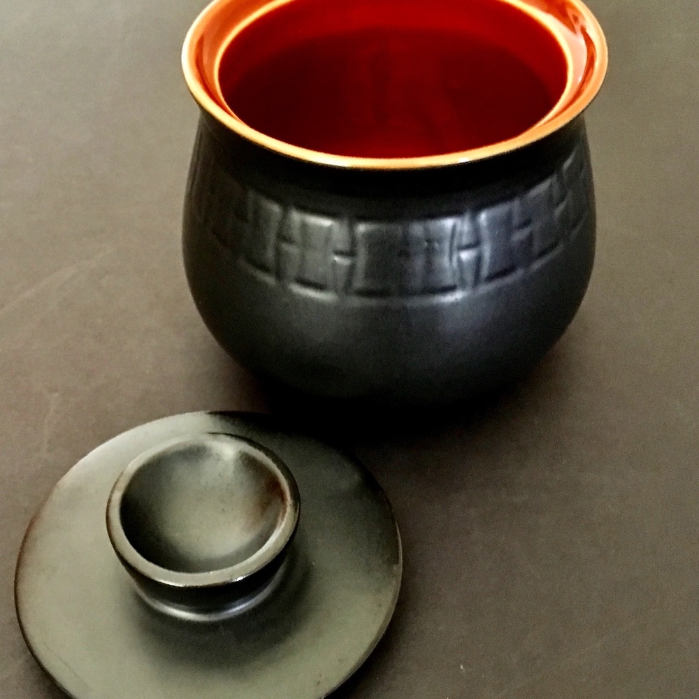 Vintage Stoneware Sugar Bowl Handcrafted in Japan Post WWII One of A Kind